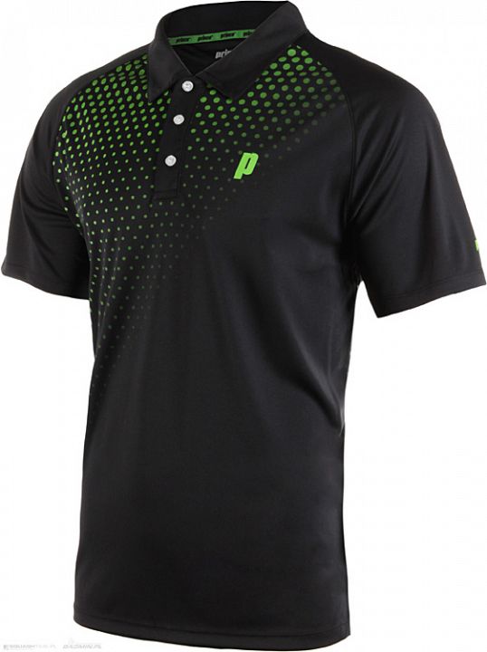 Prince Graphic Polo Czarny/Zielony